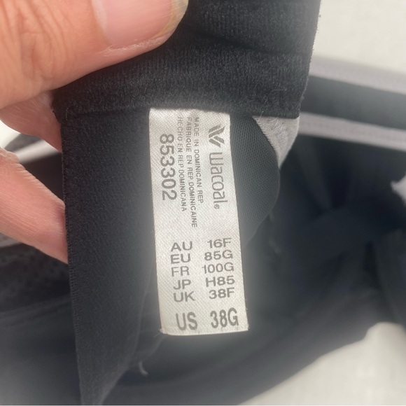 WACOAL I Bra Sports Bra Contour High Impact Black 853302 Size 38G - Picture 11 of 16
